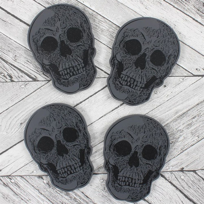 Set Of 4 Skull Coasters - The Gift Cabin UK