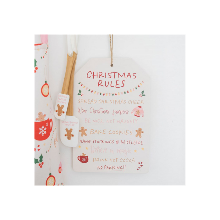 Sugarplum Fun Christmas Rules Hanging Sign - The Gift Cabin UK