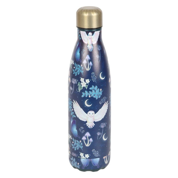 Night Flight Owl Print Metal Water Bottle - The Gift Cabin UK