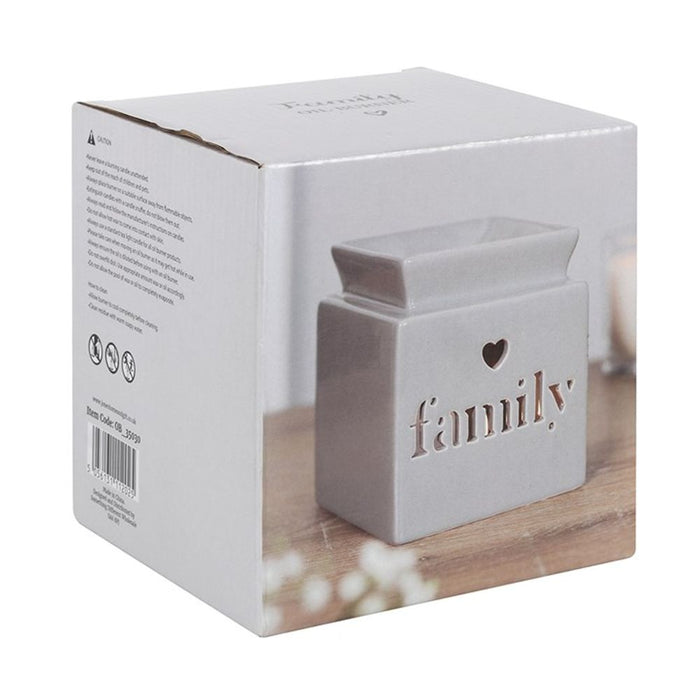 Grey Family Cut Out Oil Burner - The Gift Cabin UK