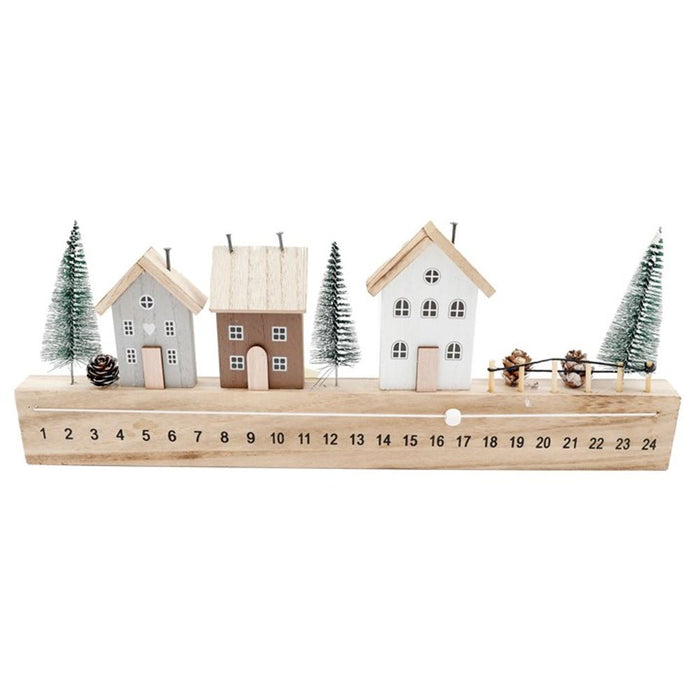 Wooden House Advent Calendar with Trees - The Gift Cabin UK