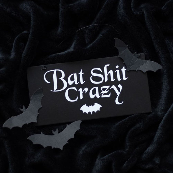 20cm Bat Shit Crazy Hanging Sign - The Gift Cabin UK