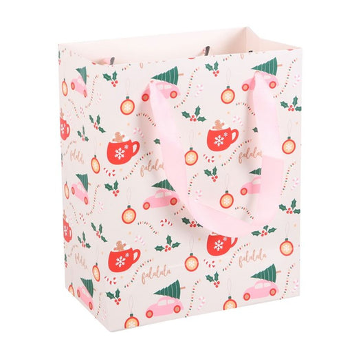 23cm Medium Sugarplum Fun Christmas Print Gift Bag - The Gift Cabin UK