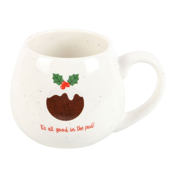 All Good in the Pud Rounded Christmas Mug - The Gift Cabin UK