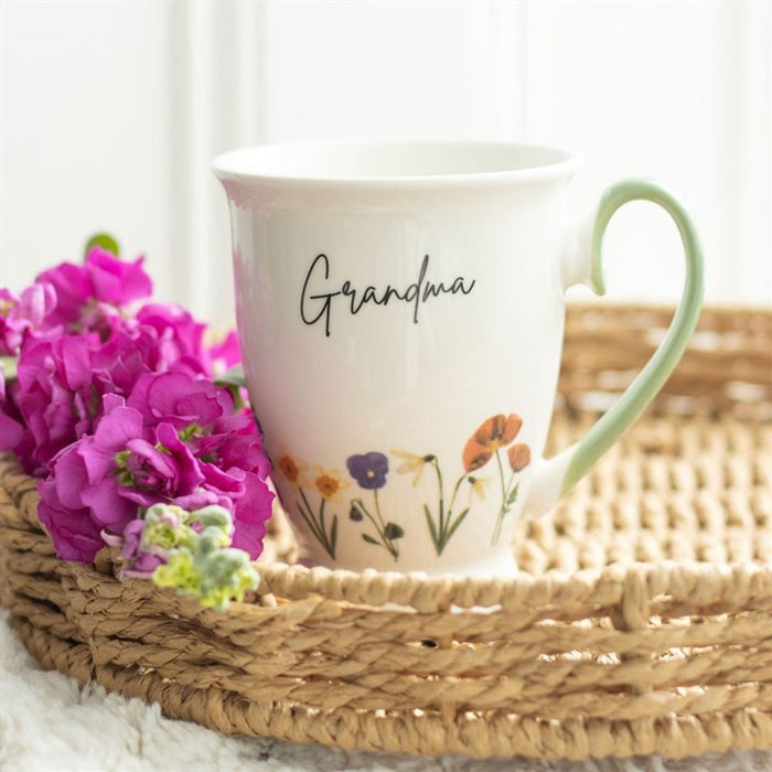 Grandma Wildflower Pedestal Mug - The Gift Cabin UK