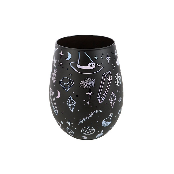 Crystal Witch Print Stemless Glass - The Gift Cabin UK