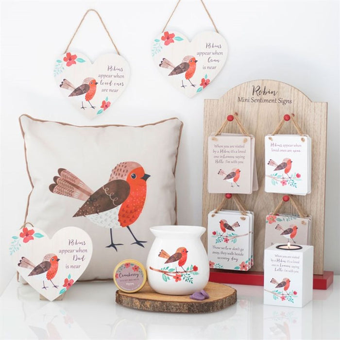 Winter Robin Square Cushion - The Gift Cabin UK