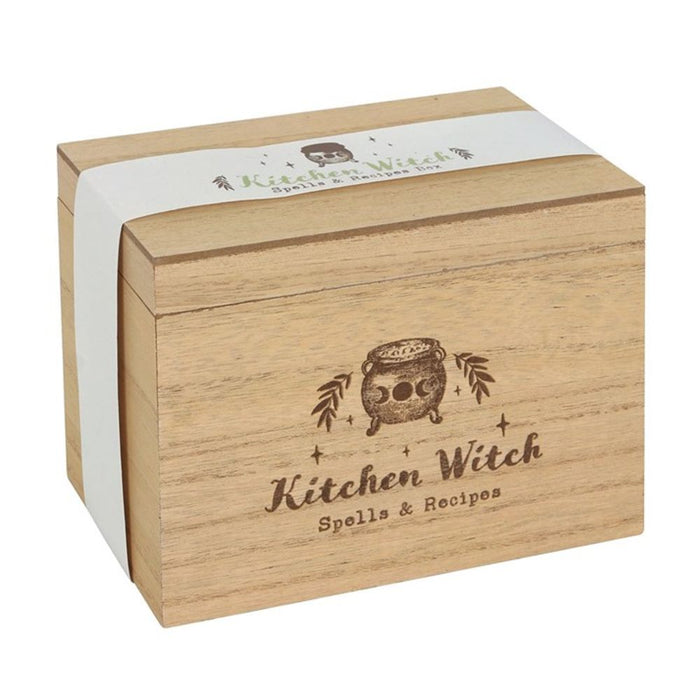 Kitchen Witch Wooden Recipe Box - The Gift Cabin UK