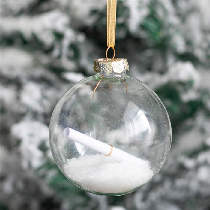 Christmas Wish Hanging Glass Bauble - The Gift Cabin UK