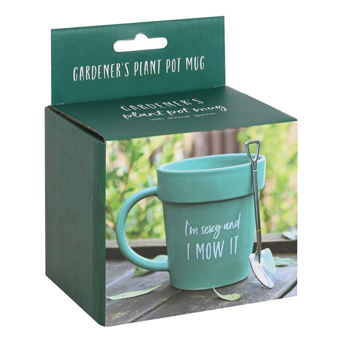 Sexy and I Mow It Pot Mug and Shovel Spoon - The Gift Cabin UK