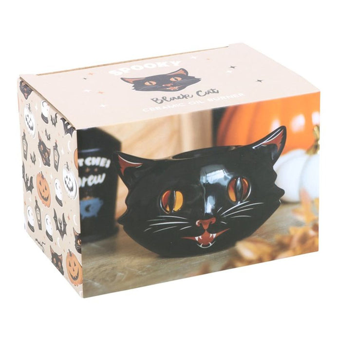 Spooky Black Cat Oil Burner - The Gift Cabin UK