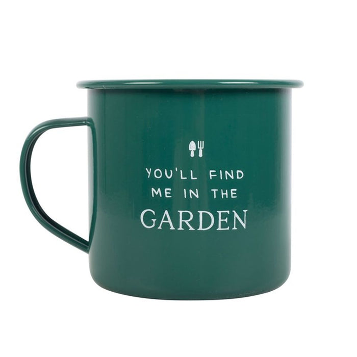 Find Me in the Garden Enamel Mug - The Gift Cabin UK