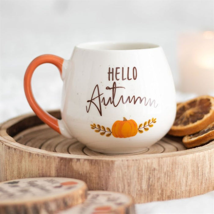 Hello Autumn Rounded Mug - The Gift Cabin UK