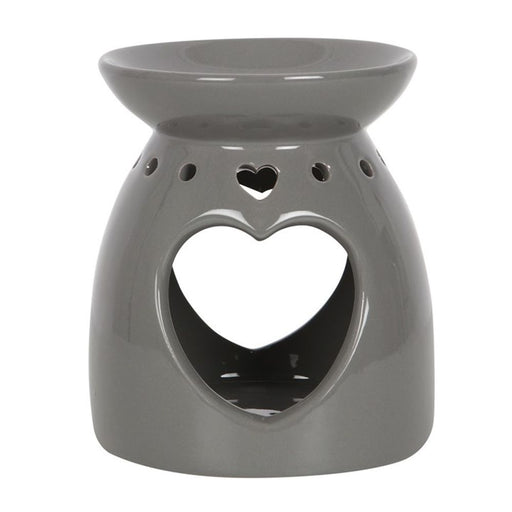 Grey Oil Burner With Cutout Heart - The Gift Cabin UK