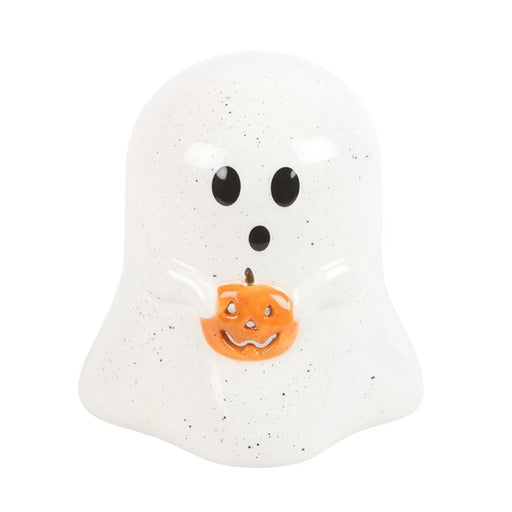 Ghost Shaped Tealight Candle Holder with Pumpkin - The Gift Cabin UK