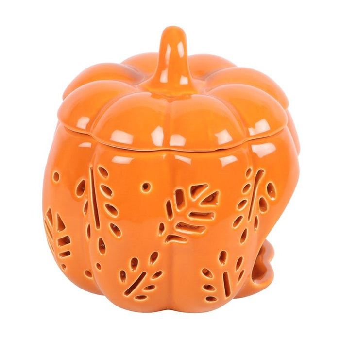 Orange Autumn Leaves Pumpkin Oil Burner - The Gift Cabin UK