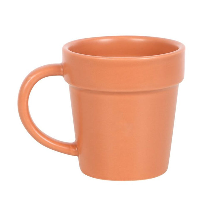 Plain Plant Pot Ceramic Mug and Shovel Spoon - The Gift Cabin UK