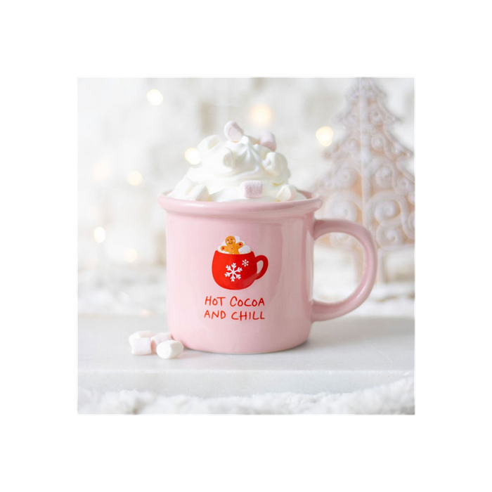 Pink Hot Cocoa and Chill Mug - The Gift Cabin UK