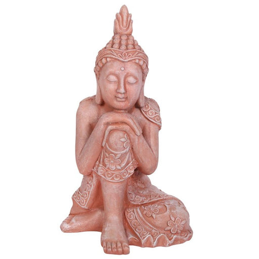 Terracotta Effect 56cm Sitting Garden Buddha - The Gift Cabin UK