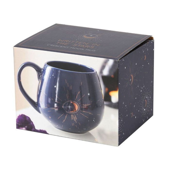 Blue Crescent Moon Rounded Mug - The Gift Cabin UK