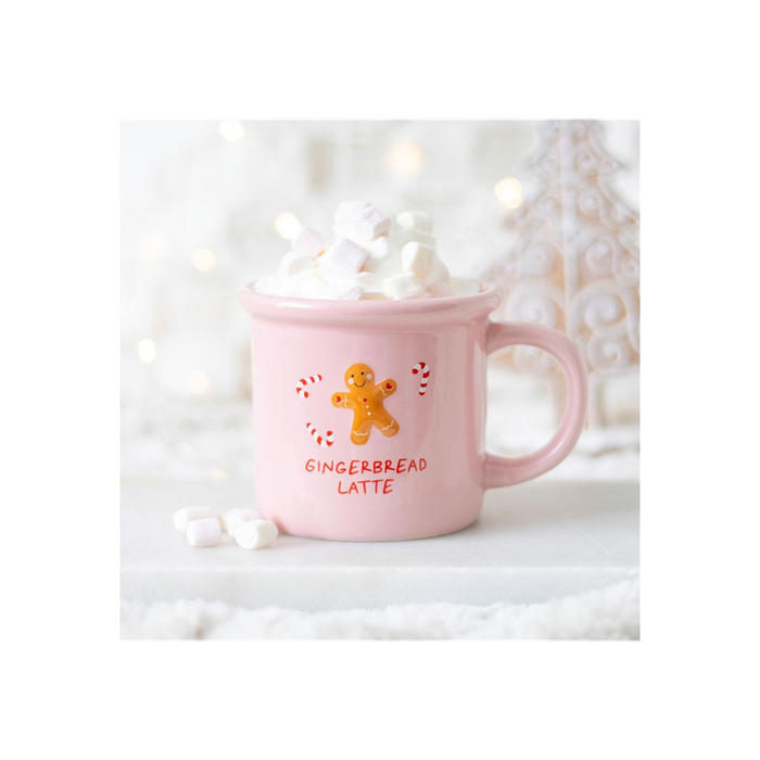 Pink Gingerbread Latte Mug - The Gift Cabin UK