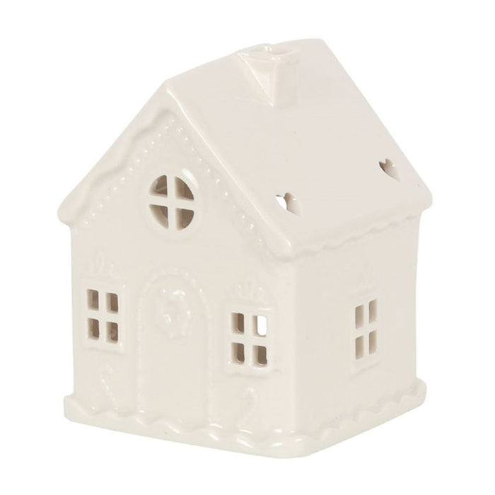 White Gingerbread House Tealight Holder - The Gift Cabin UK