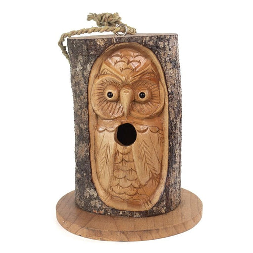 Pine Wood Open Eye Owl Bird House - The Gift Cabin UK