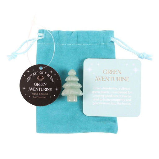 Green Aventurine Crystal Christmas Tree in a Bag - The Gift Cabin UK