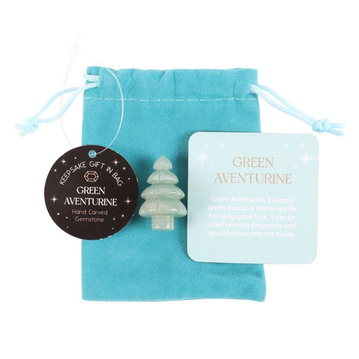 Green Aventurine Crystal Christmas Tree in a Bag - The Gift Cabin UK