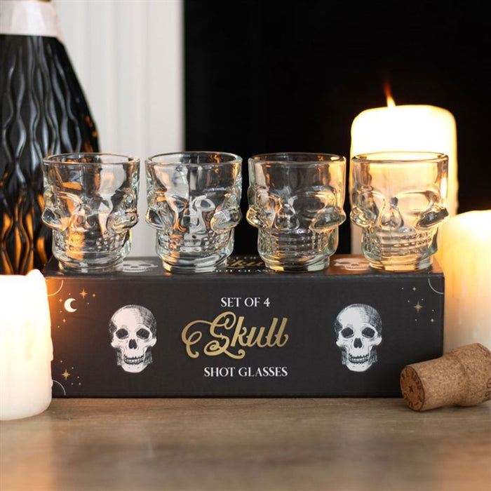 Set of 4 Skull Shot Glasses Set - The Gift Cabin UK