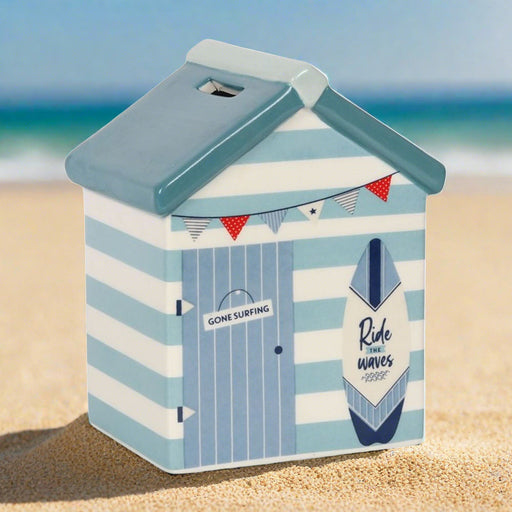 Beach Hut Ceramic Money Box - The Gift Cabin UK