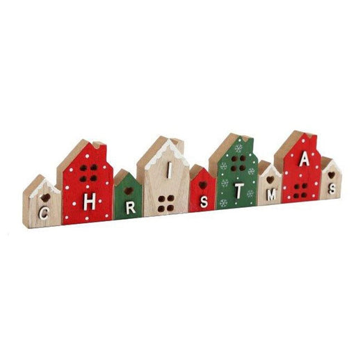 29cm Wooden Christmas Houses Standing Decoration - The Gift Cabin UK