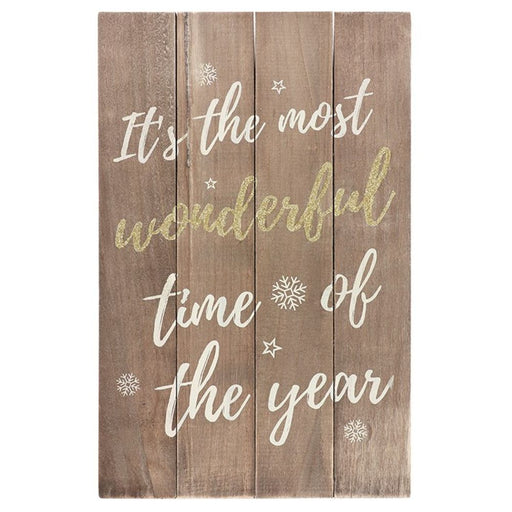 It's the Most Wonderful Time of the Year Wooden Plaque - The Gift Cabin UK