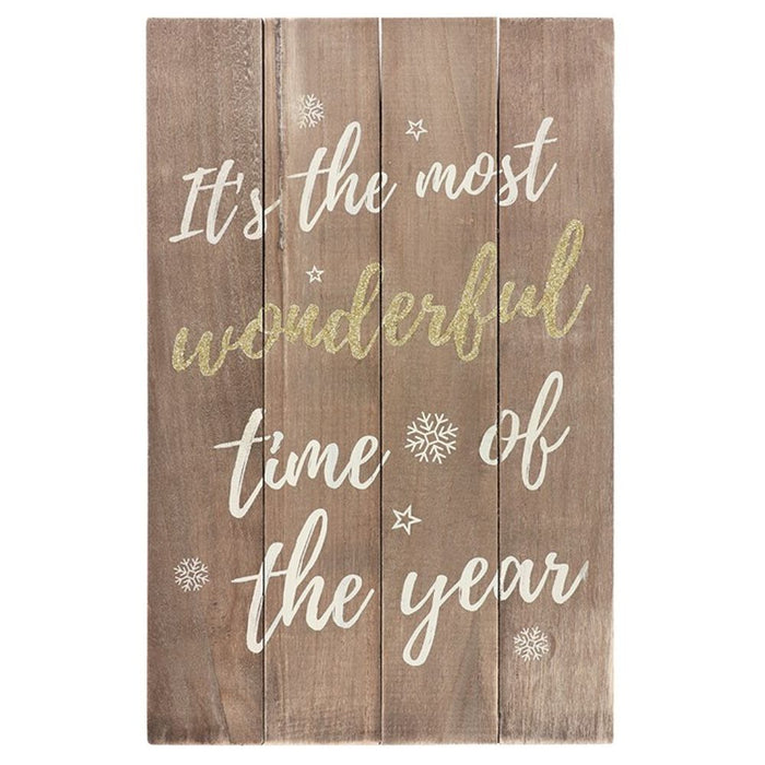 It's the Most Wonderful Time of the Year Wooden Plaque - The Gift Cabin UK