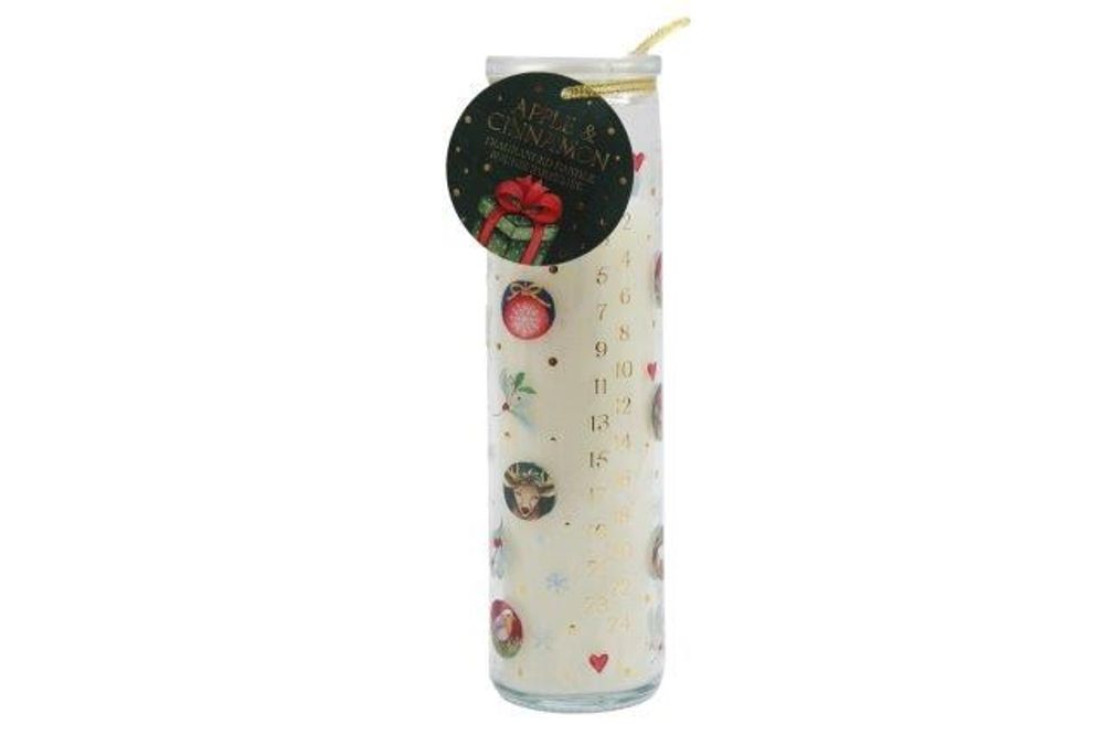 20cm Christmas Bauble Advent Tube Candle - The Gift Cabin UK