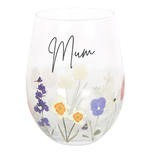 Mum Wildflower Stemless Glass - The Gift Cabin UK